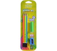 Cricco Neon Crayons 3 pcs + taille-crayon + gomme blister