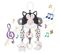 Cricia Hochets Suspendus Jouets Poussette Noir et Blanc, Jouets pour Nouveau-nés, Jouets pour Berceau, Peluche Douce pour Poussette, siège de Voiture, Berceau avec carillons éoliens