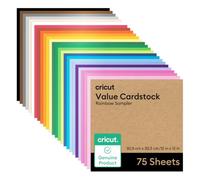Cricut cardstock Value, échantillon arc-en-ciel, 30.50cm x 30.5cm, compatible avec toutes les machines Cricut - lot de 75