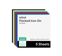 Cricut échantillon de vinyle de transfert thermique, Flocked, 30.5 x 30.5cm, vinyle de transfert thermique HTV, Iron-on Vinyl pour tissu et T-shirts - lot de 5 feuilles