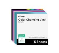 Cricut échantillon vinyle adhésif permanent, 30.5 cm × 30.5 cm, change de couleur, pour personnaliser mugs, carnets, déco intérieure et projets DIY, pour toutes les machines Cricut