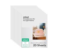 Cricut Feuille thermocollante imprimable, Tissus clairs - 21,6 cm x 27,9 cm (lot de 20)