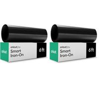 Cricut Flex Thermocollant pour Tissus - Noir - 1,8 m | Rouleau de Vinyle Thermocollant pour T-Shirt et Textile | Compatible avec toutes les machines Cricut | Joy Smart HTV Iron-On (Lot de 2)