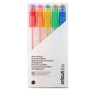 Cricut Glitter Gel Pen Set | Arc-en-Ciel | Point Fin 0,8 mm | 10 Pack | pour Une Utilisation Joy, Multi, 10 Pièces, 2009964, Cricut Joy