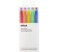 Cricut Glitzer Gel 0,8mm, 10er Set de broches bleu, jaune, orange, vert, rouge, noir, marron, bleu c