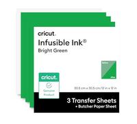 Cricut Infusible Ink Lot de 3 feuilles de transfert d'encre et 1 boucher Vert vif 30,5 x 30,5 cm Compatible avec Cricut Heat Press