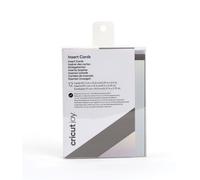 Cricut - Lot de 12 cartes et enveloppes format A2 - Gris et Argent Holographique