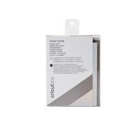 Cricut - Lot de 12 cartes et enveloppes format A2 - Gris et Argent Holographique
