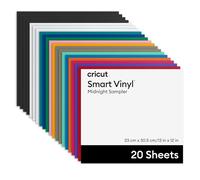 Cricut Lot de 20 autocollants en vinyle permanent Smart Vinyl - Gamme Midnight - 33 cm x 30,5 cm