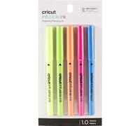 Cricut Marqueurs Infusible Ink Explore/Maker – 5 pièces Néons – Pointe 1,0 mm Rose fluorescent, Bleu