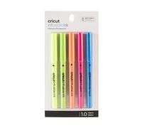 Cricut Marqueurs Infusible Ink Explore/Maker – 5 pièces Néons – Pointe 1,0 mm Rose fluorescent, Bleu