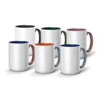 Cricut mug en céramique, pack couleurs mixtes, set de tasses à café biseautées, 425ml, compatible micro-ondes et lave-vaisselle, compatible Mug Press et Infusible Ink - lot de 6 mugs
