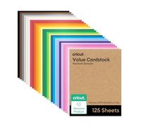 Cricut Papier cartonné, échantillon arc-en-ciel - 125 feuilles (21,6 x 27,9 cm) - Compatible avec les machines Joy Xtra, Explorer et Maker - Format lettre