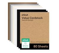 Cricut Papier cartonné économique - 80 feuilles (21,6 x 27,9 cm) - Compatible avec les machines Joy Xtra, Explorer et Maker - Format lettre