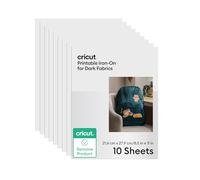 Cricut Papier Transfert Thermocollant Imprimable - 10 Feuilles - Format A4 - Imprimantes Jet d’Encre - Résistant à l’eau - Pour T-Shirts et Textiles Foncés - Compatible avec Cricut