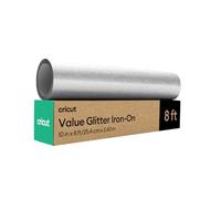 Cricut Rouleau Vinyle Thermocollant Argent pailleté pour Tissus 30,5 CM x 2,4 m, Flex Thermocollant pour Tissus, Compatible avec toutes les machines Cricut (Argent pailleté)