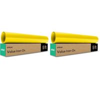 Cricut Rouleau Vinyle Thermocollant Jaune pour Tissus 30,5 CM x 1,5 m, Flex Thermocollant pour Tissus, Compatible avec toutes les machines Cricut (Jaune) (Lot de 2)