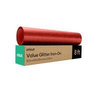 Cricut Rouleau Vinyle Thermocollant Rouge pailleté pour Tissus 30,5 CM x 2,4 m, Flex Thermocollant pour Tissus, Compatible avec toutes les machines Cricut (Rouge pailleté)