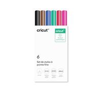 Cricut set de stylos pointe fine, 0.4 mm, couleurs assorties, compatible avec les machines Maker Explore - lot de 6