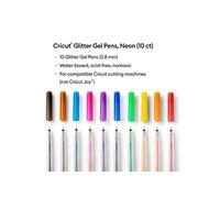 Cricut Gel pailleté 0,8 mm - Set 10 couleurs: bleu, jaune, orange, vert, rouge, noir, marron, bleu c