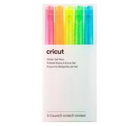 Cricut Stylos gel paillettes multicolore 5 pcs - Pointe 0,8 mm - Compatibles Explore & Maker