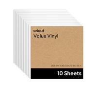Cricut Vinyle Adhésif Permanent | Lot de 10 Feuilles | 30,5 cm x 30,5 cm (12" x 12") | Feuilles de Vinyle Auto-Adhésif pour Plotter, Décoration et Stickers