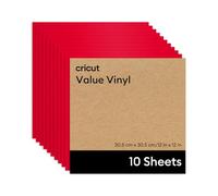 Cricut Vinyle Adhésif Permanent | Lot de 10 Feuilles | 30,5 cm x 30,5 cm (12" x 12") | Feuilles de Vinyle Auto-Adhésif pour Plotter, Décoration et Stickers