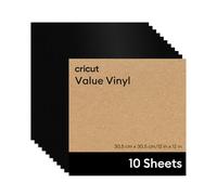 Cricut Vinyle Adhésif Permanent | Lot de 10 Feuilles | 30,5 cm x 30,5 cm (12" x 12") | Feuilles de Vinyle Auto-Adhésif pour Plotter, Décoration et Stickers