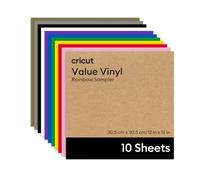 Cricut Vinyle Adhésif Permanent | Lot de 10 Feuilles | 30,5 cm x 30,5 cm (12" x 12") | Feuilles de Vinyle Auto-Adhésif pour Plotter, Décoration et Stickers