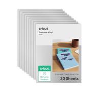 Cricut Vinyle Imprimable, A4, Argent, Vinyle Imprimable pour imprimantes Jet d'encre, Compatible avec Toutes Les Machines Lot de 20 Feuilles