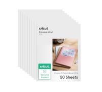 Cricut Vinyle Imprimable, A4, Blanc, Vinyle Imprimable pour imprimantes Jet d'encre, Compatible avec Toutes Les Machines Lot de 50 Feuilles
