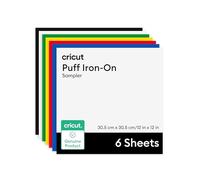 Cricut Vinyle thermocollant en relief, pack classiques, 30,5 x 30,5 cm, 6 pièces