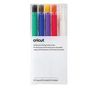 Cricut Aquarellstiften & -pinsel, 9er Set de broches vert, bleu, violet, rouge, noir, marron, jaune,