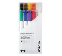 Cricut Watercolor Marker & Brush Set | 8 marqueurs, 1 Pinceau à Eau | Créez Un Chef-d'œuvre Aquarelle avec Votre Machine Joy, Multi, 9 Pièces 2009978
