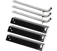 Criditpid Lot de 3 pièces de rechange pour barbecue Expert Grill XG10-101-002-02 à 3 brûleurs, plaques chauffantes pour tentes et tubes de brûleur pour barbecue Walmart Expert à 3 brûleurs