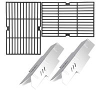 Criditpid Pièces de rechange pour barbecue Dyna Glo DGF350CSP DGF350CSP-D 2 brûleurs, tentes chauffantes en acier inoxydable et kit de grilles pour barbecue Dyna-Glo DGF350CSP.