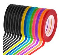 cridoz Lot de 15 rouleaux de ruban adhésif fin pour tableau blanc 1/8 - Effaçable à sec - Pour marquage électrique - Couleurs assorties