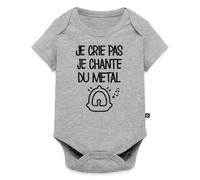 Crie Pas Chante Metal Cadeau Naissance Humour Body Manches Courtes Bébé Bio