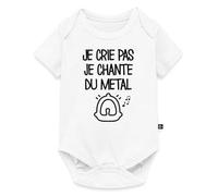 Crie Pas Chante Metal Cadeau Naissance Humour Body Manches Courtes Bébé Bio