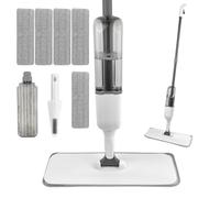 Crihovy Serpillière, Balai Serpillère Vaporisateur, Balais Nettoyer Sol, Spray Mop Plat, Microfibre Balai avec 5 Tampons Réutilisables et Racloir pour la Maison, la Cuisine, Le Bois Dur, Le Stratifié