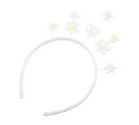 CRILSTYLEO 1 Pc Bandeau De Noël Bandeau De Costume De Noël Accessoires De Fête De Noël Bande De Cheveux De Flocon De Neige Couvre-chef De Fête De Noël Coup De Tête De Noël Plastique Blanche