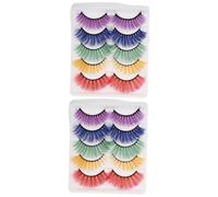 CRILSTYLEO 10 Paires Faux Cils Mascara Essence Cils De Fête Cils 3d Cils Colorés 3d Embrasser Les Cils Prospérer Les Cosmétiques Cils De Manga Goth Cils Fantaisie Sensationnel Imitation