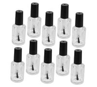 CRILSTYLEO 10 Pièces Flacons Verres Vides Vernis à Ongles Rechargeables avec Pinceau Doux pour Échantillons Voyage Usage Salon et Maison