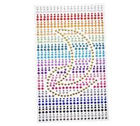 CRILSTYLEO 1feuille Autocollants Rhinestones Adhésifs Pour Visage Décorations De Festival Bijoux De Corps Autocollants Pour Artisanat Diy De Gems Colorés Pour Maquillage Et Événements