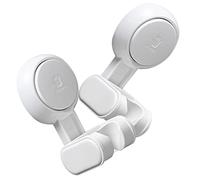 CRILSTYLEO 2 pièces Support Ventouse Support Mural Réglable sans Perçage pour Douchette à Main Fixation sans Vis Colle Montage Facile sur Surfaces Lisses et Propres