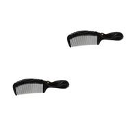 CRILSTYLEO 2 Pièces Tube De Raclage De Corne Outil De Coiffure Peigne Masseur Cuir Chevelu Masseur Portatif Peigne Démêlant Les Dents Brosse à Cheveux Pour Hommes Peigne Femme Black Cornes