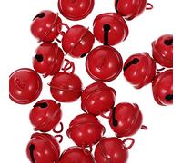 CRILSTYLEO 20 Pièces Cloche D'ouverture d'un Mot Cloches pour L'artisanat Noël Jumbo Jingle Bells Clochette Cloches Artisanales Guirlande Lumineuse Alimentée par Batterie Rouge Métal