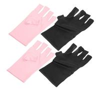 CRILSTYLEO 2paires Gants Manucure Anti-uv à Doigts Découverts Uv Pour Art Des Pour Activités Extérieures Noire