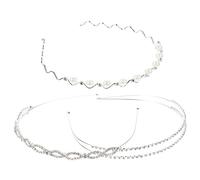 CRILSTYLEO 3pièces Bandeaux Perles Fantaisie De Accessoires De Mariage Pour Filles Couronnes Élégantes Et Décoratives Pour Cérémonies Et Fêtes