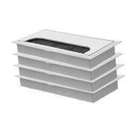 CRILSTYLEO 4 Pièces Couvercle de Trou de Câble avec Brosse de Oeillets Plastique pour Gestion des Câbles de Bureau Améliorez Sécurité de Votre Espace de Travail Noir